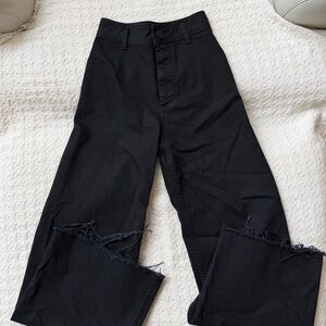 Zara Women’s Black Marine Wide Leg Jeans